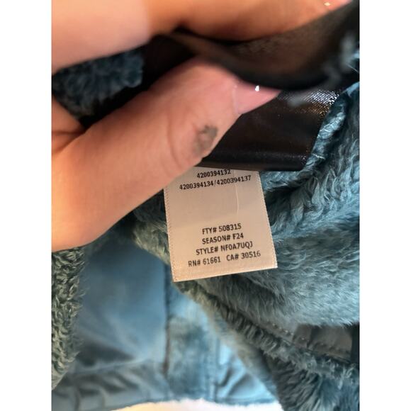 The North Face Womens Osito Full Zip Fleece Jacket Long Sleeve Size L Teal - Picture 8 of 9